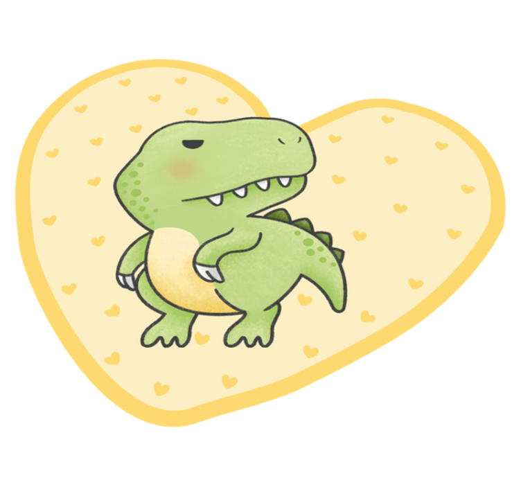 Tappeto vinile per bambini dinosauro a forma di cuore - TenStickers