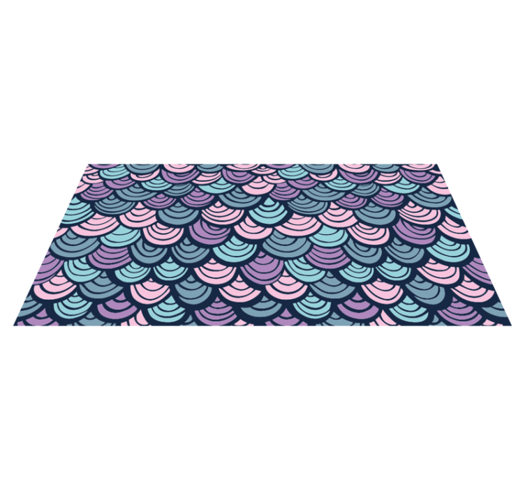 Tappeto vinile geometrico motivo a onde viola e blu - TenStickers