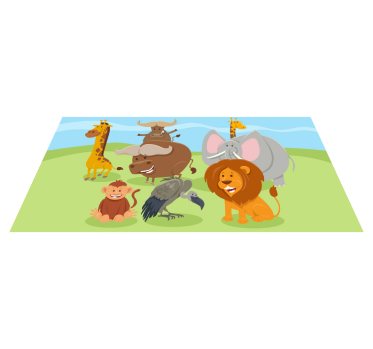 Tappeto vinile per bambini amici creature affascinanti - TenStickers