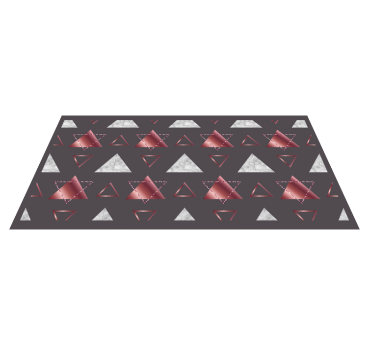 Tappeto vinile geometrico triangoli rosa e grigi - TenStickers