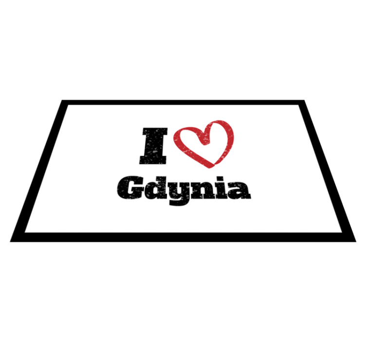 Tappeto vinile frase amo gdynia - TenStickers