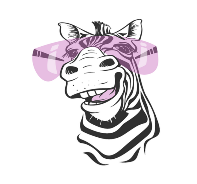 Tappeto vinile animali faccia di zebra sorridente - TenStickers