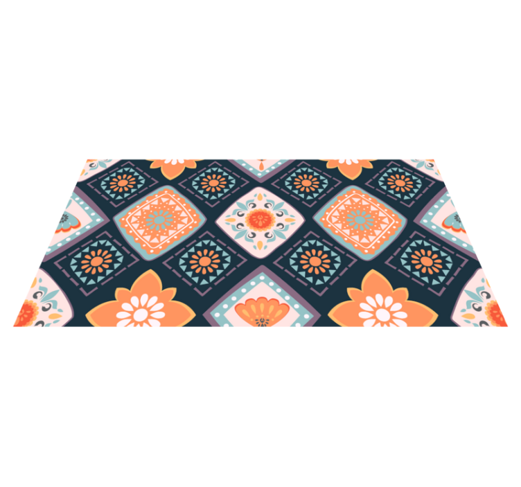 Tappeto vinile bagno vivace disegno floreale - TenStickers