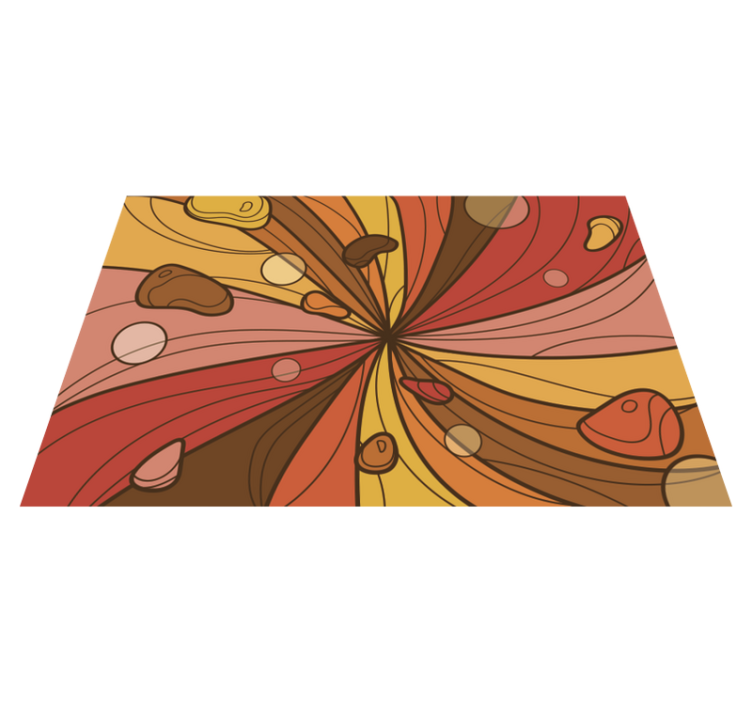 Tappeto vinile vintage fiore vorticoso - TenStickers