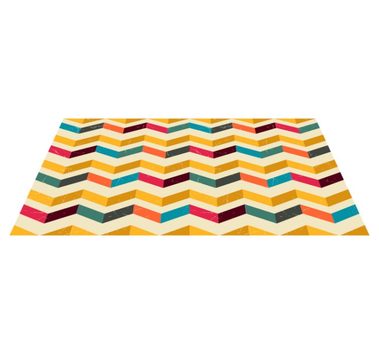 Tappeto vinile geometrico esplosione di colore chevron - TenStickers