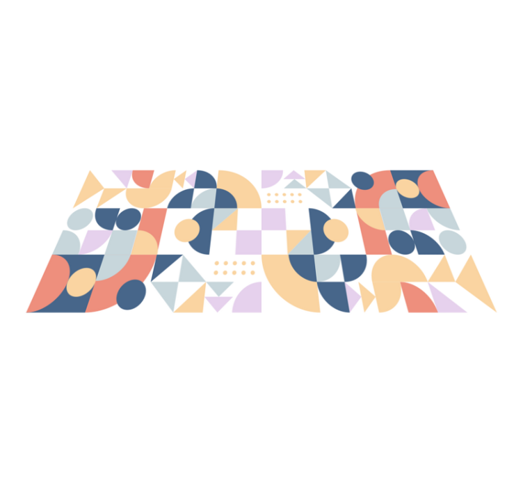 Tappeto vinile geometrico gioco di forme astratte - TenStickers