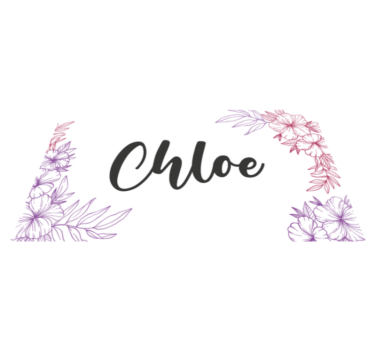 Tappeto vinile per ragazzi nome personalizzato floreale - TenStickers