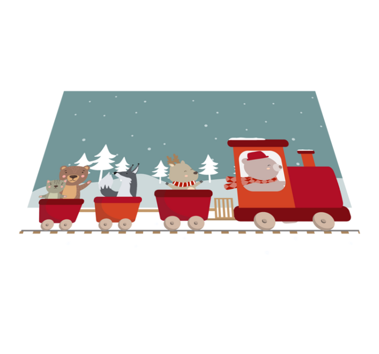 Tappeto vinile per bambini avventura sul treno degli animali - TenStickers