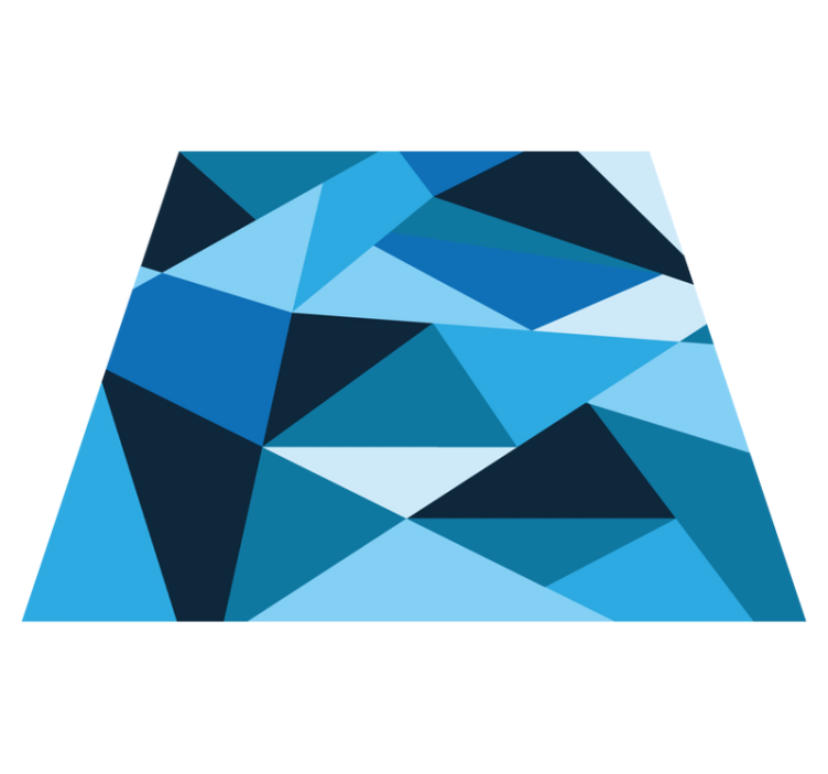 Tappeto vinile geometrico motivi triangolari blu - TenStickers