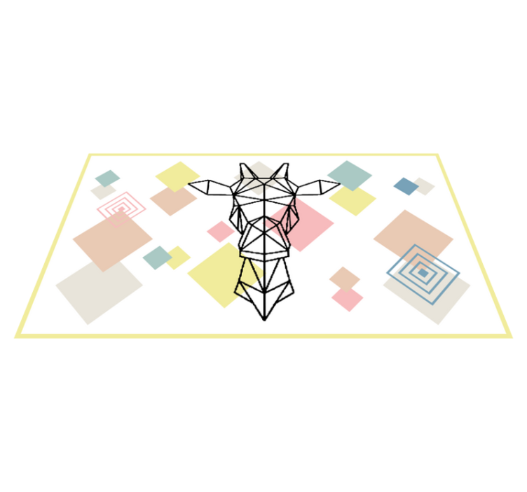 Tappeto vinile per ragazzi giraffa origami astratta - TenStickers