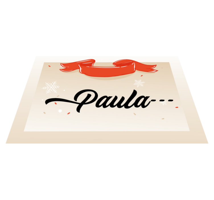 Tappeto Vinile Natale nome personalizzato con design beige - TenStickers