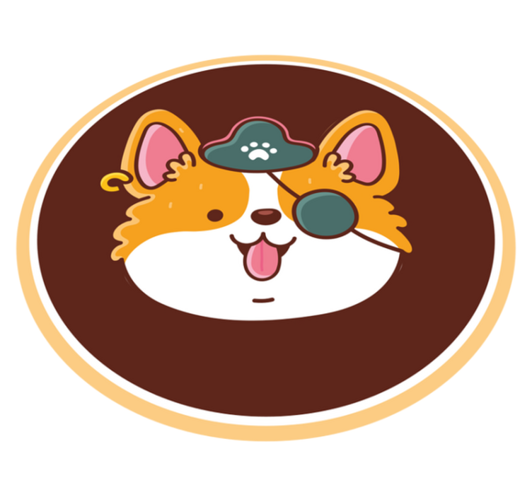 Tappeto vinile moderno emblema del capitano corgi - TenStickers
