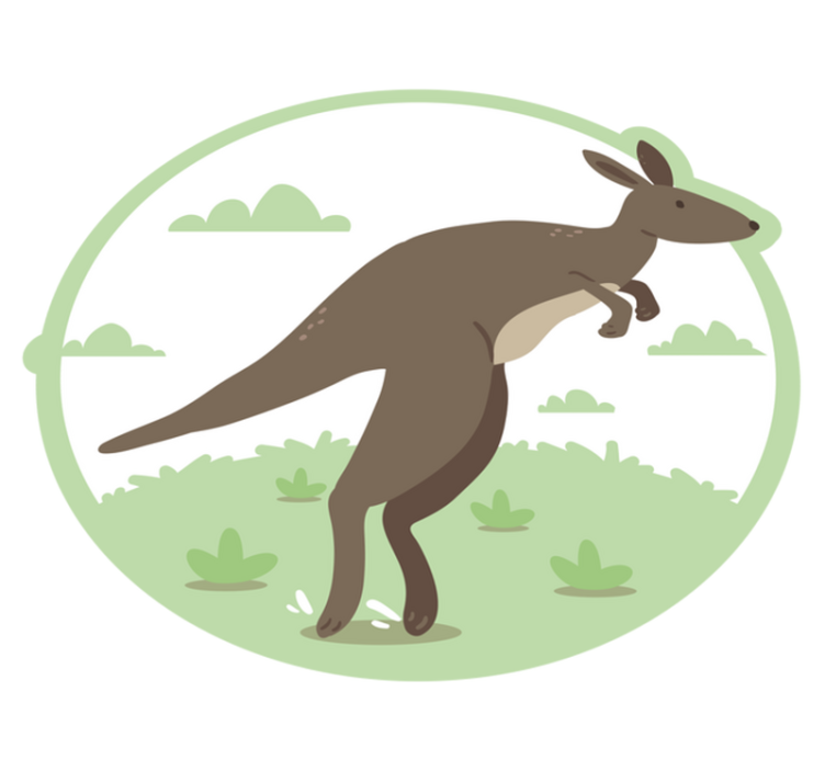 Tappeto vinile per bambini salto del canguro - TenStickers