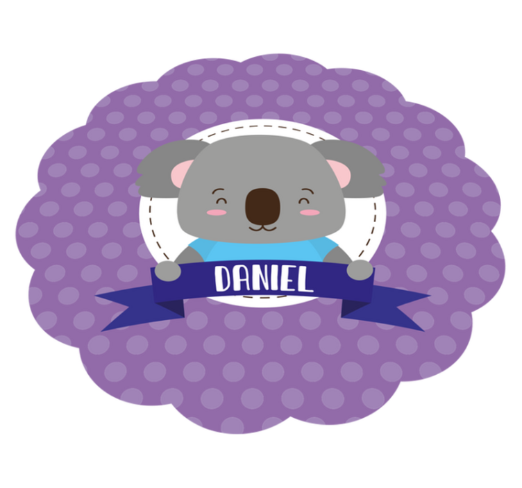 Tappeto vinile bebé simpatico koala con nome - TenStickers
