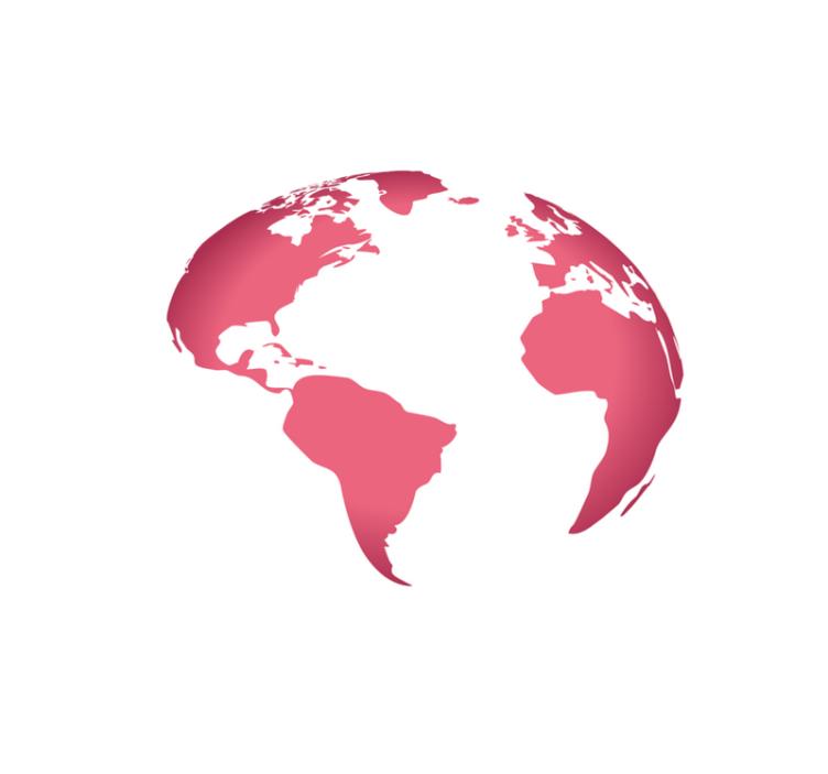 Tappeto vinile mappamondo mappa del globo rosa - TenStickers