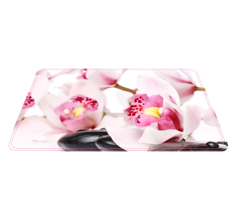 Tappeto vinile fiori elegante design di orchidea - TenStickers