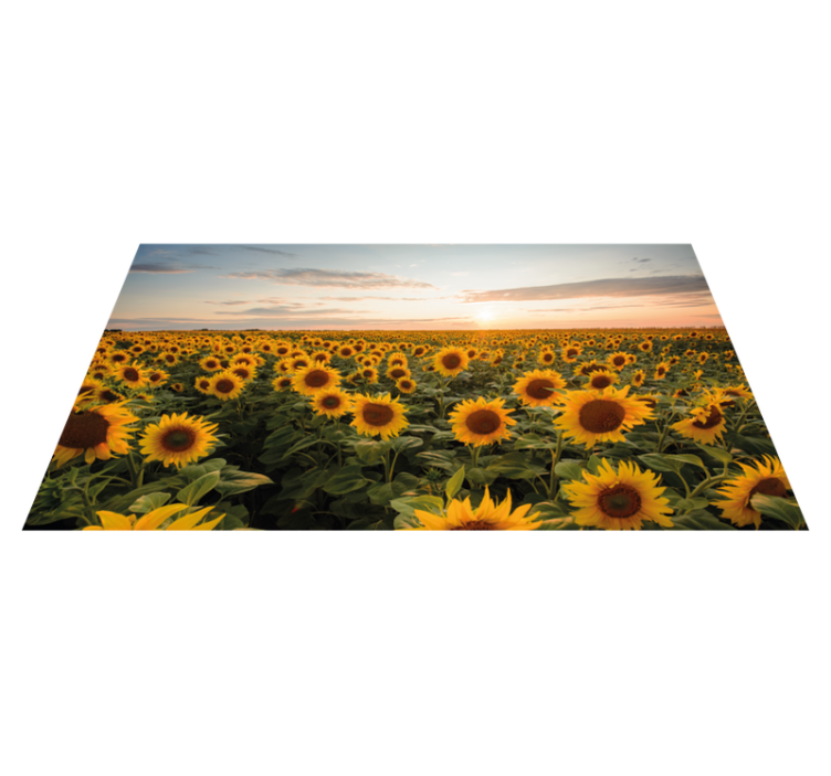 Tappeto vinile fiori serenità del campo di girasoli - TenStickers