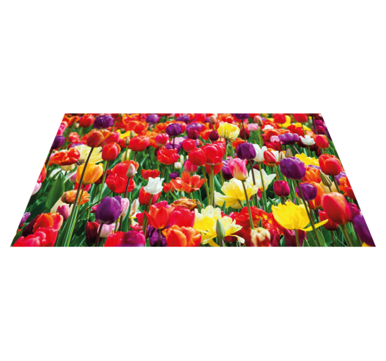 Tappeto vinile fiori vivace composizione di tulipani - TenStickers