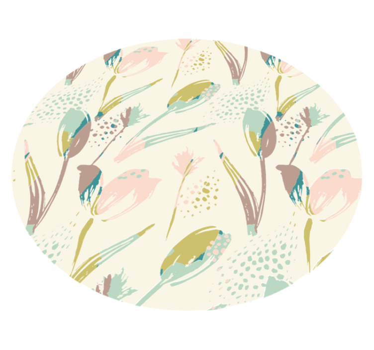 Tappeto vinile fiori motivi floreali circolari - TenStickers