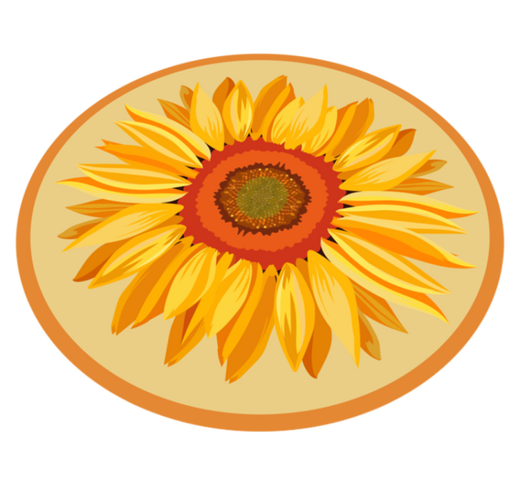 Tappeto vinile fiori girasole rotondo - TenStickers