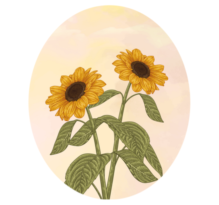 Tappeto vinile fiori abbraccio di girasole - TenStickers