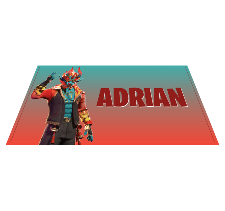 Tappeto vinile per ragazzi personaggio di gioco con nome - TenStickers