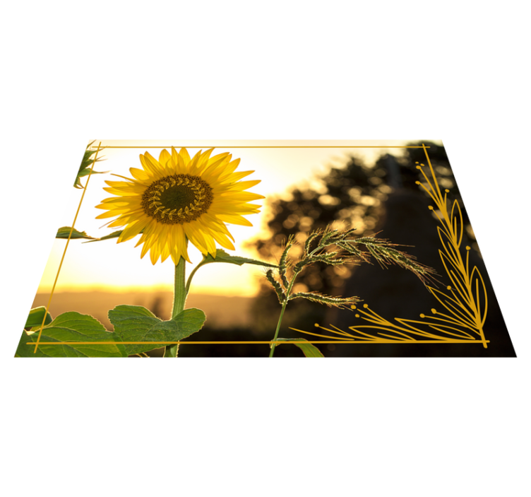 Tappeto vinile fiori fiore di girasole - TenStickers