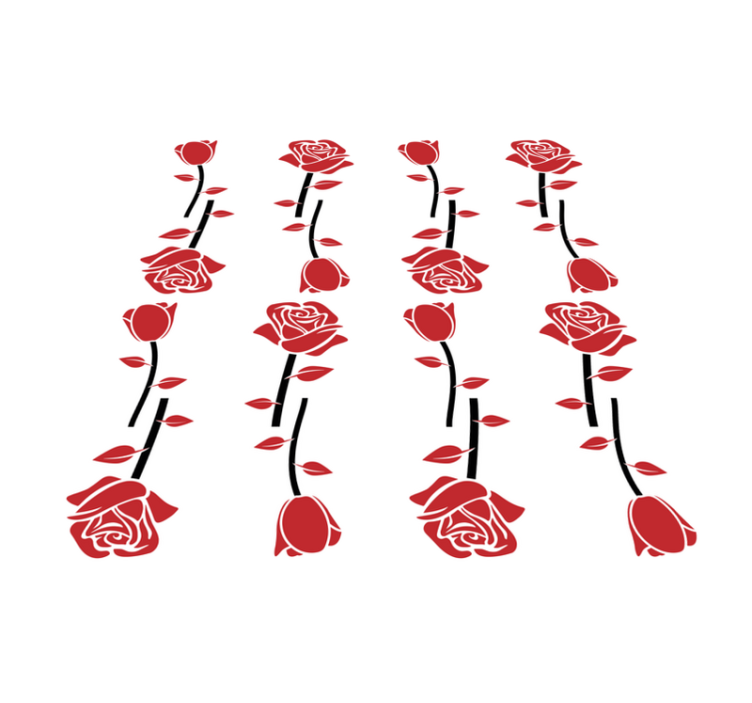 Tappeto vinile fiori modelli di rose rosse - TenStickers