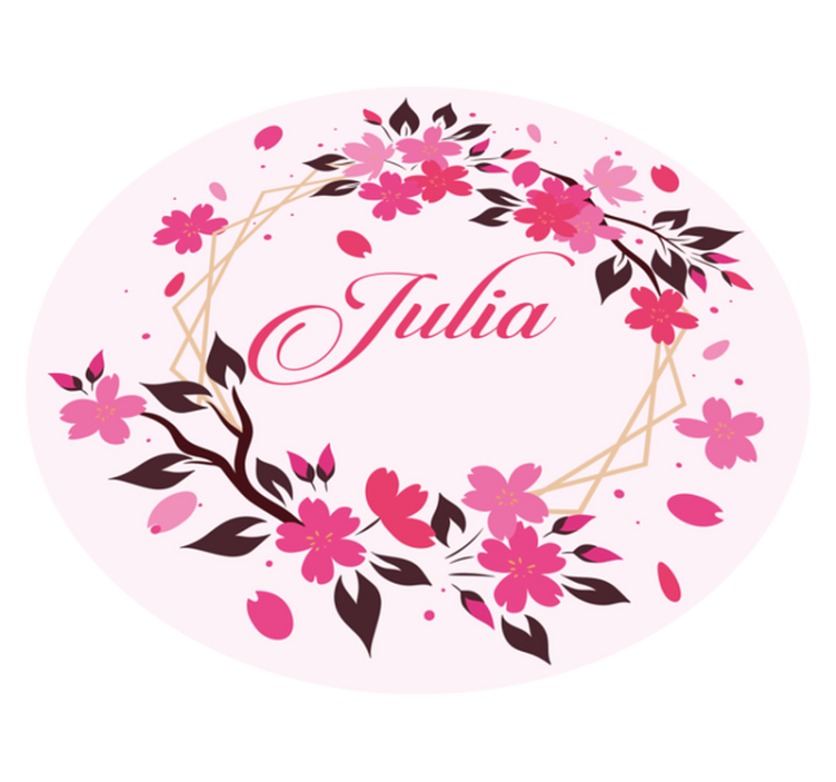 Tappeto vinile camera da letto corona botanica con nome - TenStickers