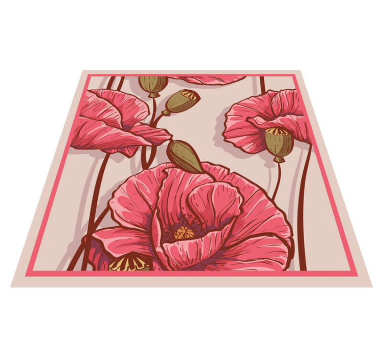 Tappeto vinile fiori elegante design floreale - TenStickers