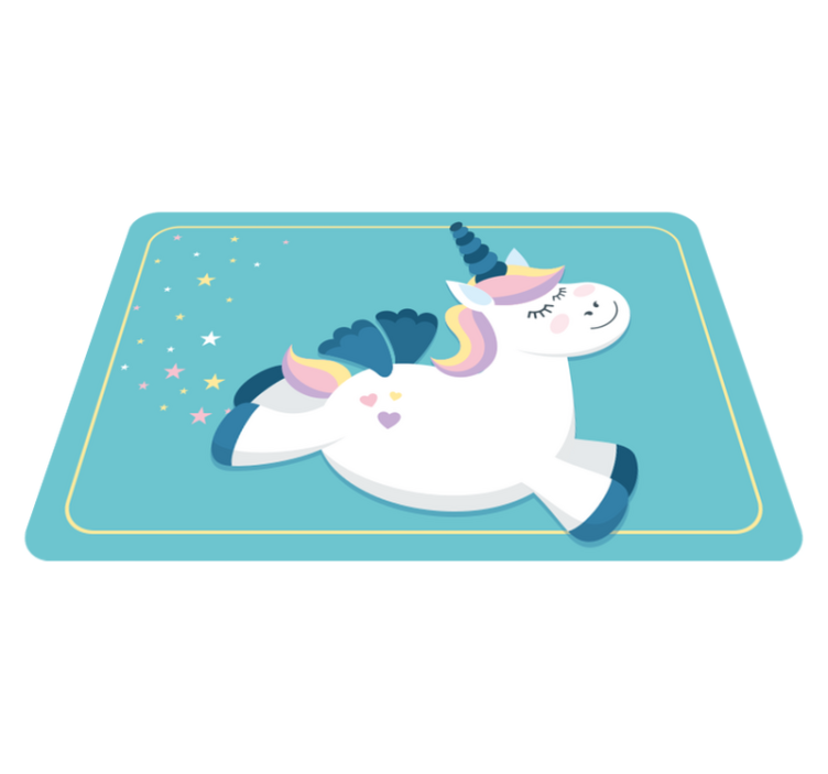 Tappeto vinile per bambini carino unicorno al galoppo - TenStickers