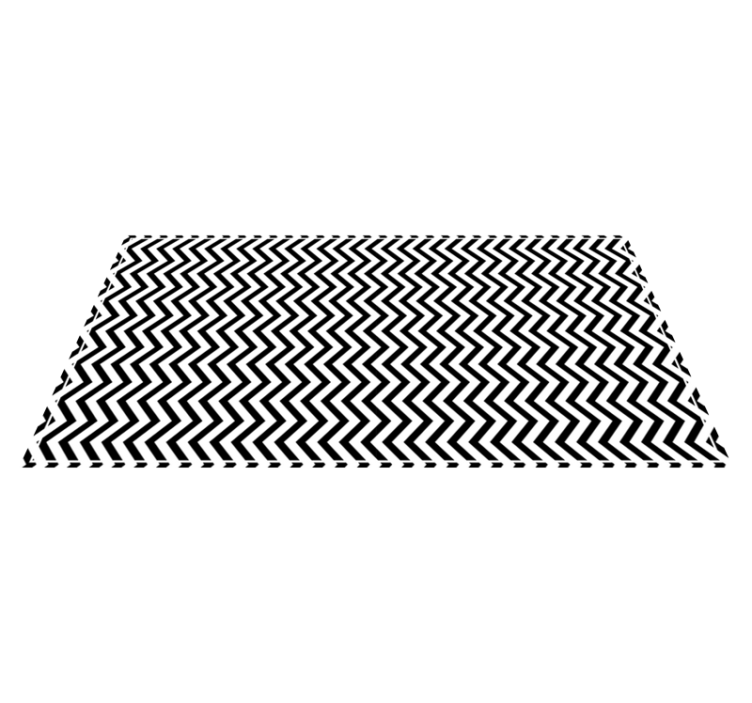 Tappeto vinile geometrico chevron bianco e nero - TenStickers