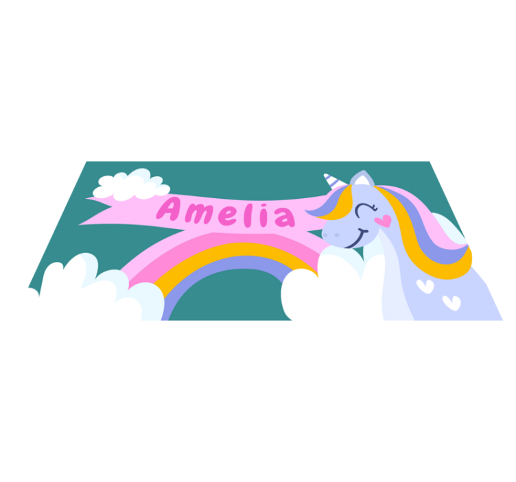 Tappeto vinile per bambini costume da unicorno arcobaleno - TenStickers