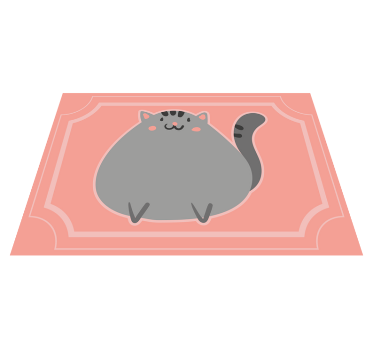 Tappeto vinile per bambini adorabile opera d'arte felina - TenStickers