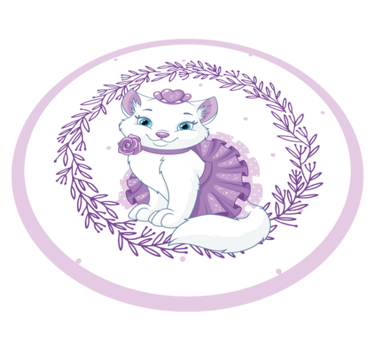 Tappeto vinile bebé gattino floreale viola - TenStickers