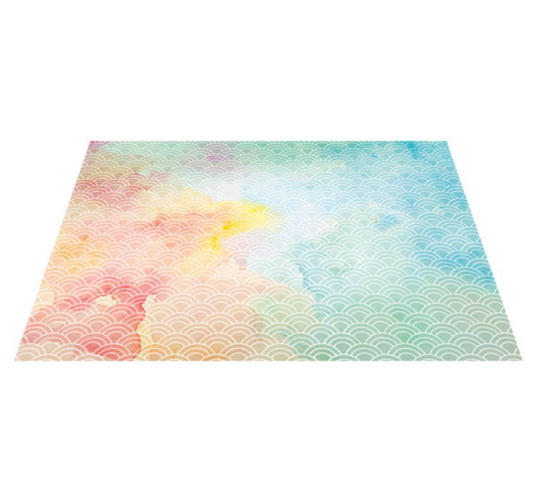 Tappeto vinile geometrico motivo a onde pastello - TenStickers