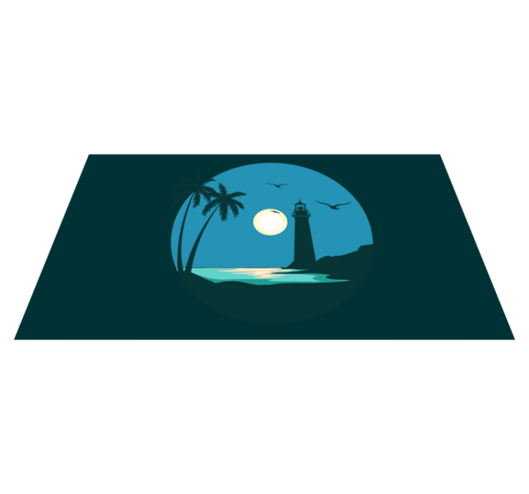 Tappeto vinile natura scena del faro costiero - TenStickers