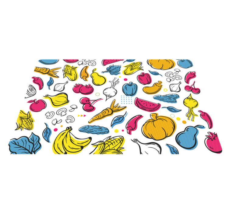 Tappeto pvc cucina illustrazione di frutta vibrante - TenStickers