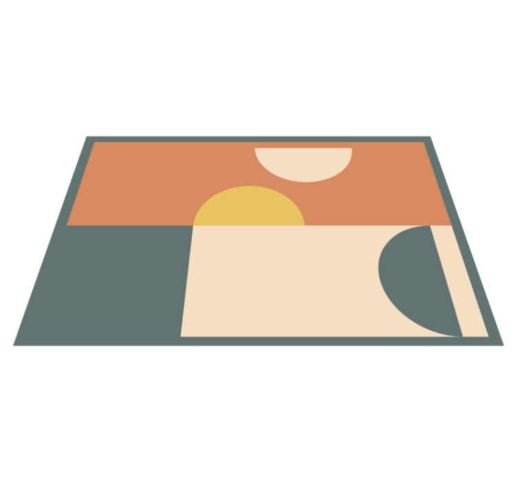 Tappeto vinile moderno cerchi e rettangoli - TenStickers