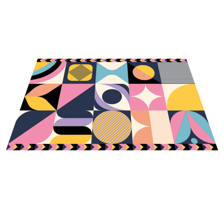 Tappeto vinile geometrico segmenti colorati - TenStickers