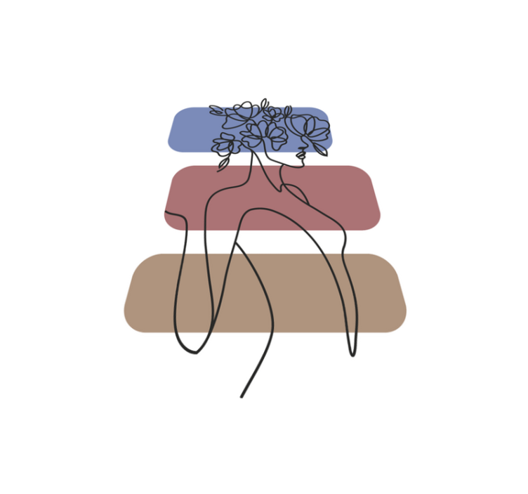 Tappeto vinile minimalista grazioso contorno botanico - TenStickers