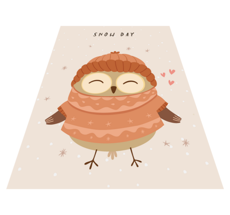 Tappeto vinile bebé ciondolo gufo delle nevi - TenStickers