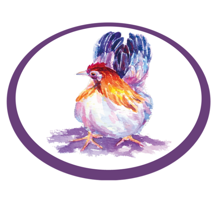 Tappeto vinile animali pollo coq colorato - TenStickers