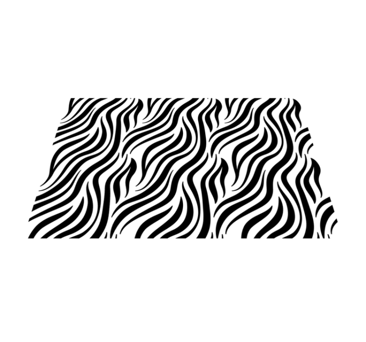 Tappeto vinile stampa animale linee nere ondulate - TenStickers