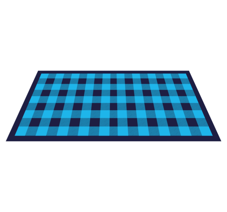 Tappeto vinile geometrico motivo a quadri azzurri - TenStickers