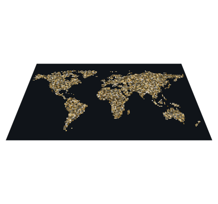 Tappeto vinile mappamondo mappa del mondo dorata - TenStickers