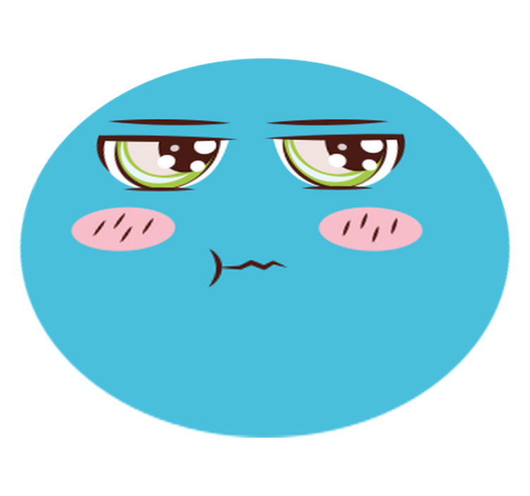 Tappeto vinile rotondo faccina triste dei cartoni animati - TenStickers