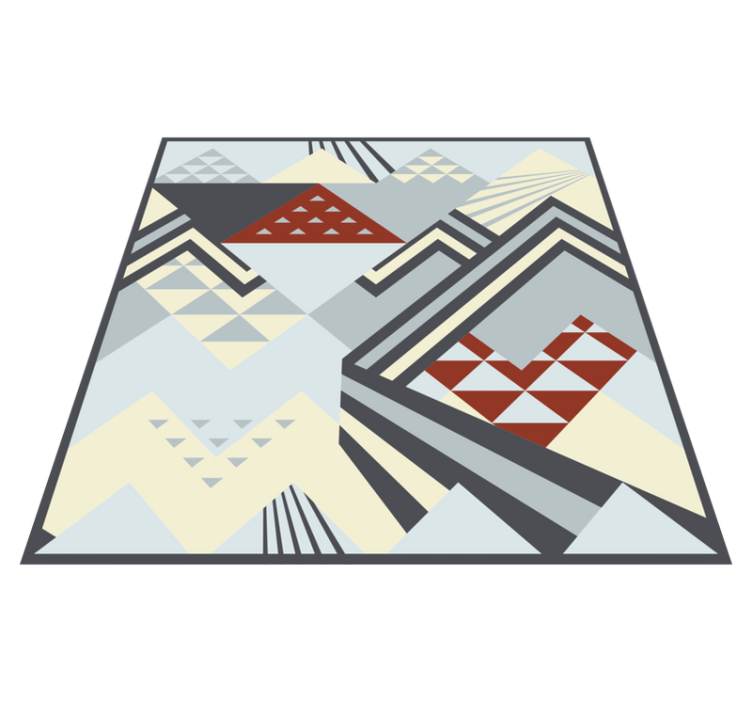 Tappeto vinile geometrico forme moderne grigie - TenStickers