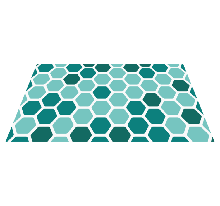 Tappeto vinile geometrico motivo a nido d'ape verde - TenStickers