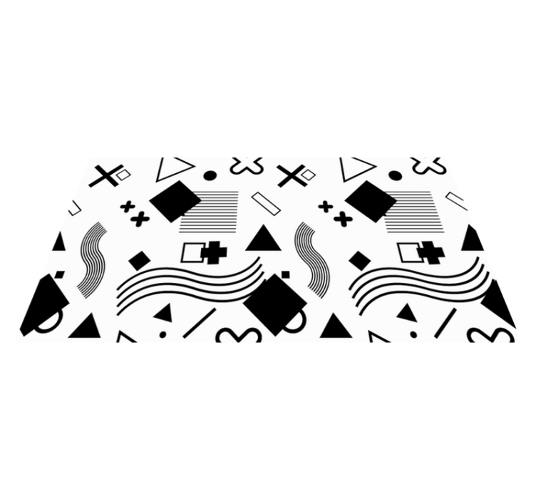 Tappeto vinile geometrico motivi neri - TenStickers